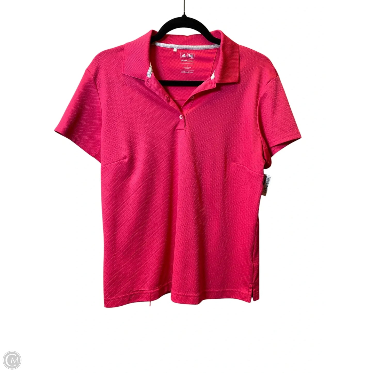 Athletic Top Short Sleeve By Adidas In Pink, Size: L