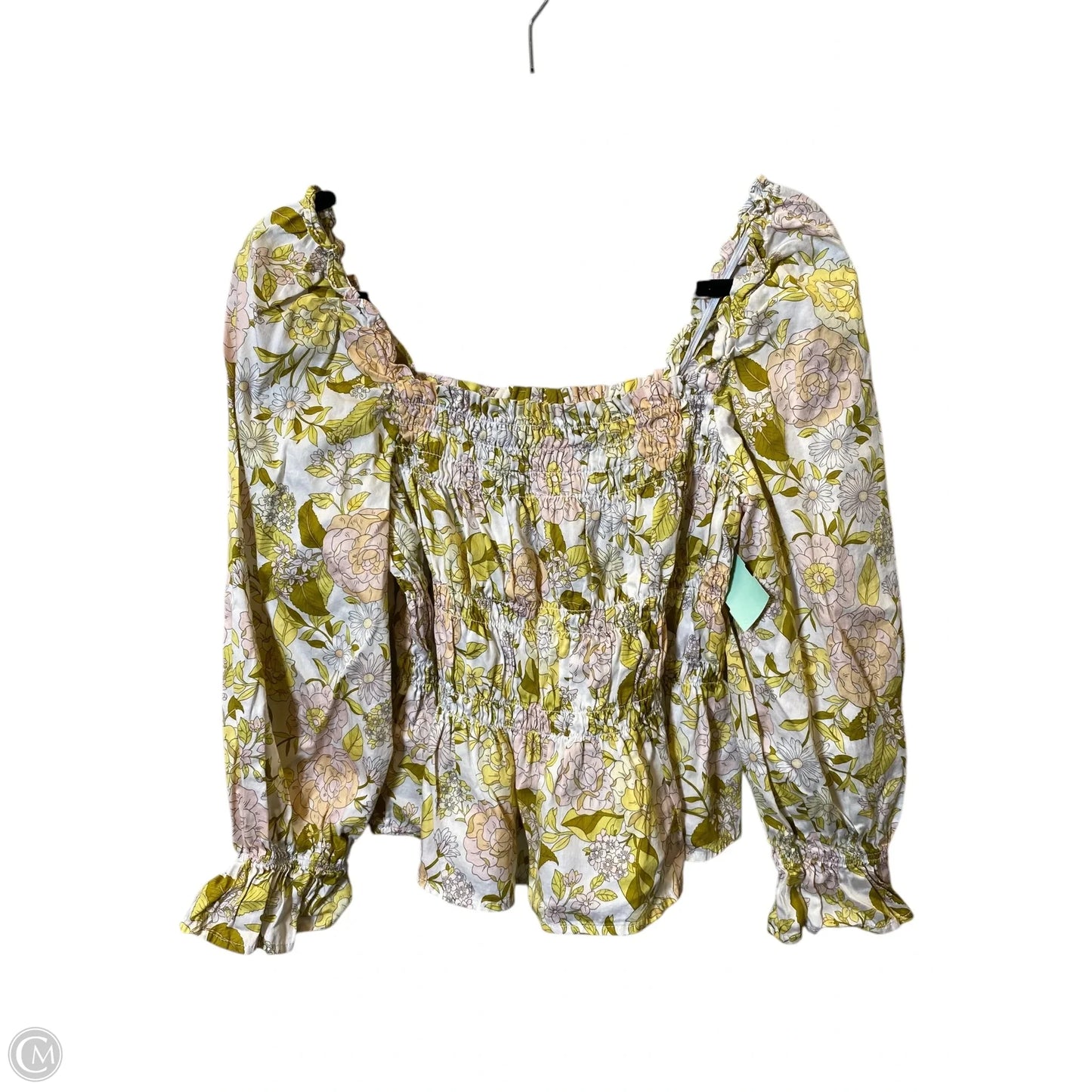Top 3/4 Sleeve By Who What Wear In Floral Print, Size: M
