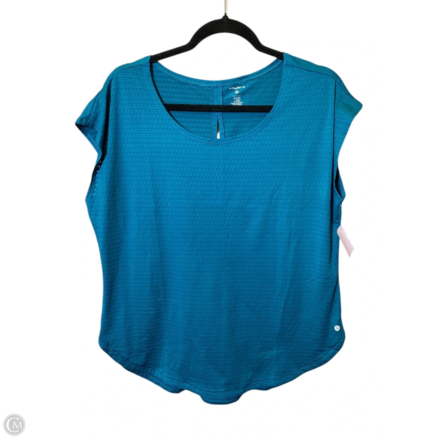 Athletic Top Short Sleeve By Layer 8 In Teal, Size: M