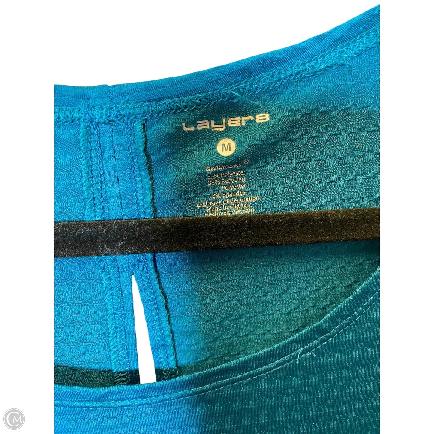 Athletic Top Short Sleeve By Layer 8 In Teal, Size: M