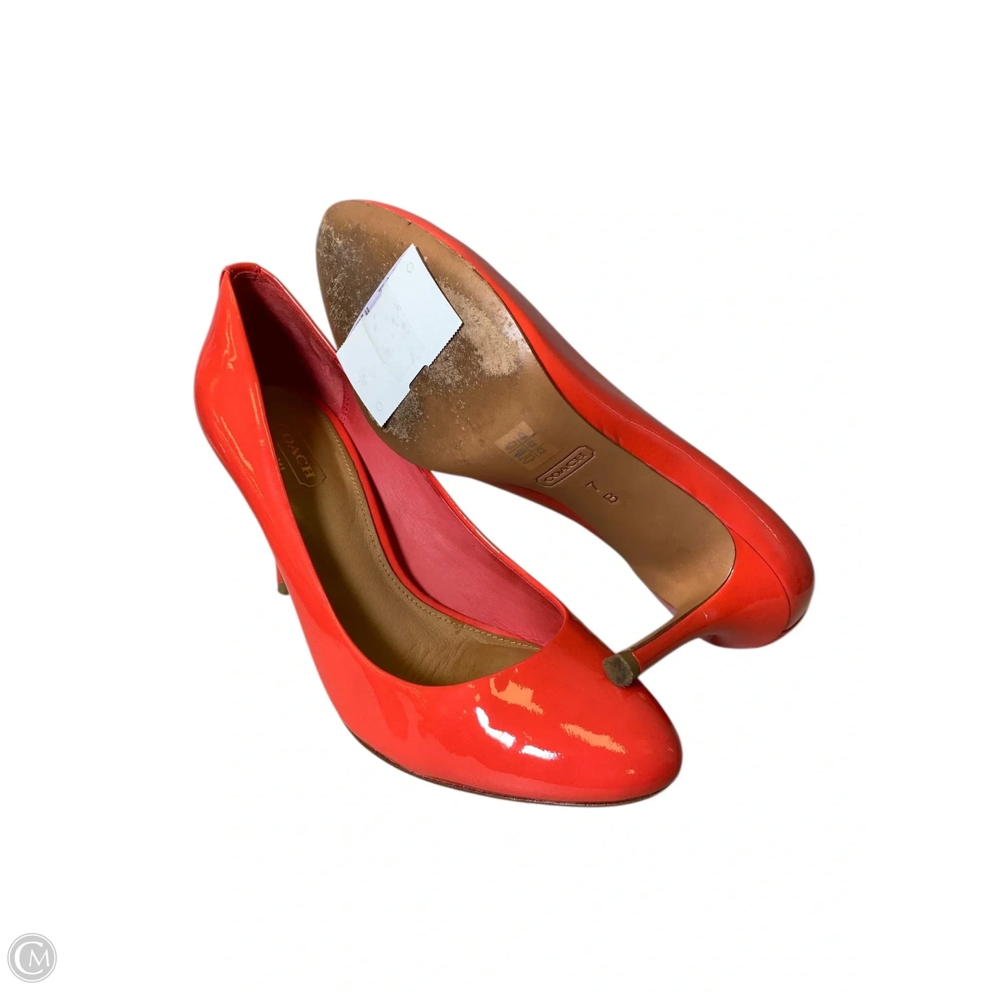 Shoes Designer By Coach In Orange, Size: 7