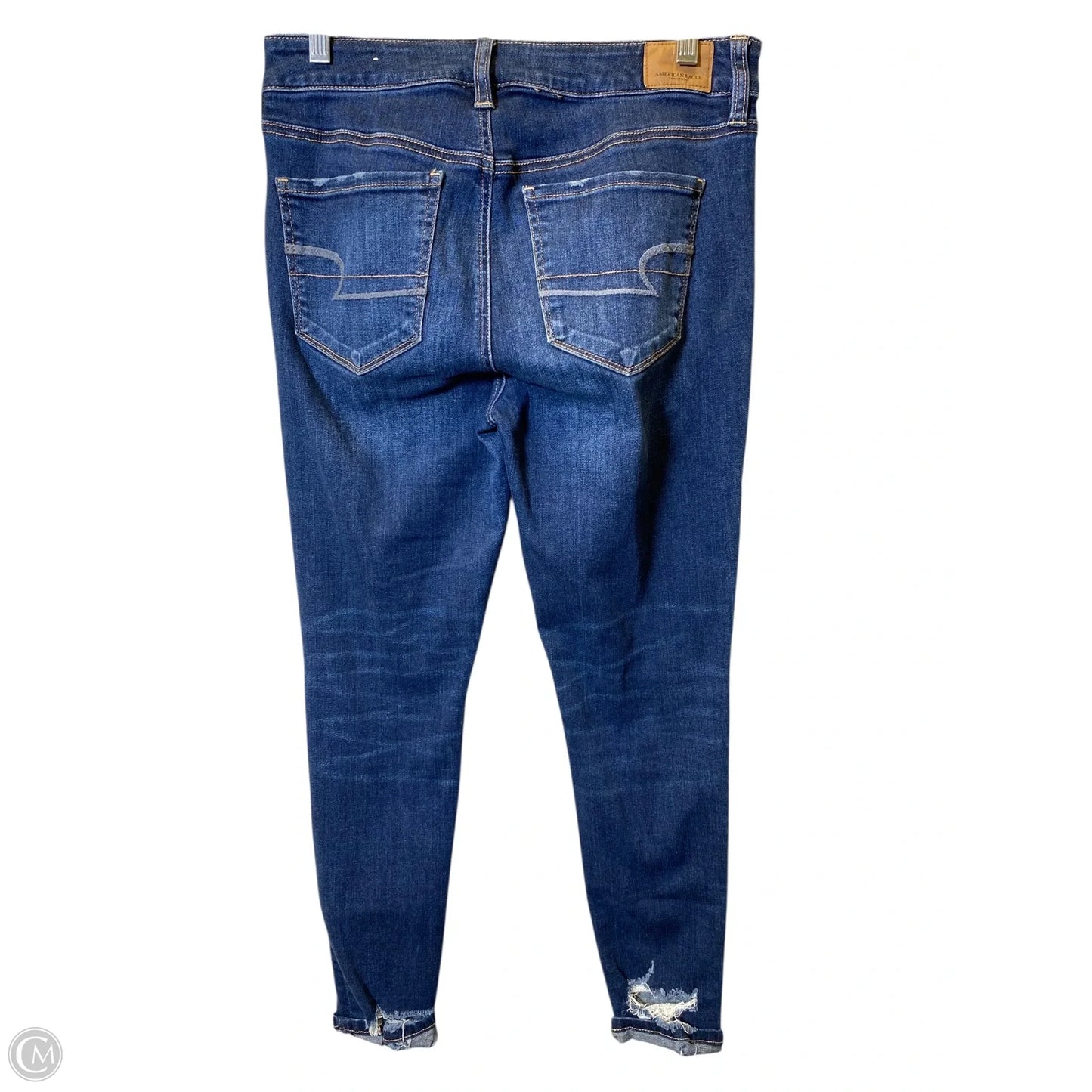 Jeans Skinny By American Eagle In Blue Denim, Size: 8