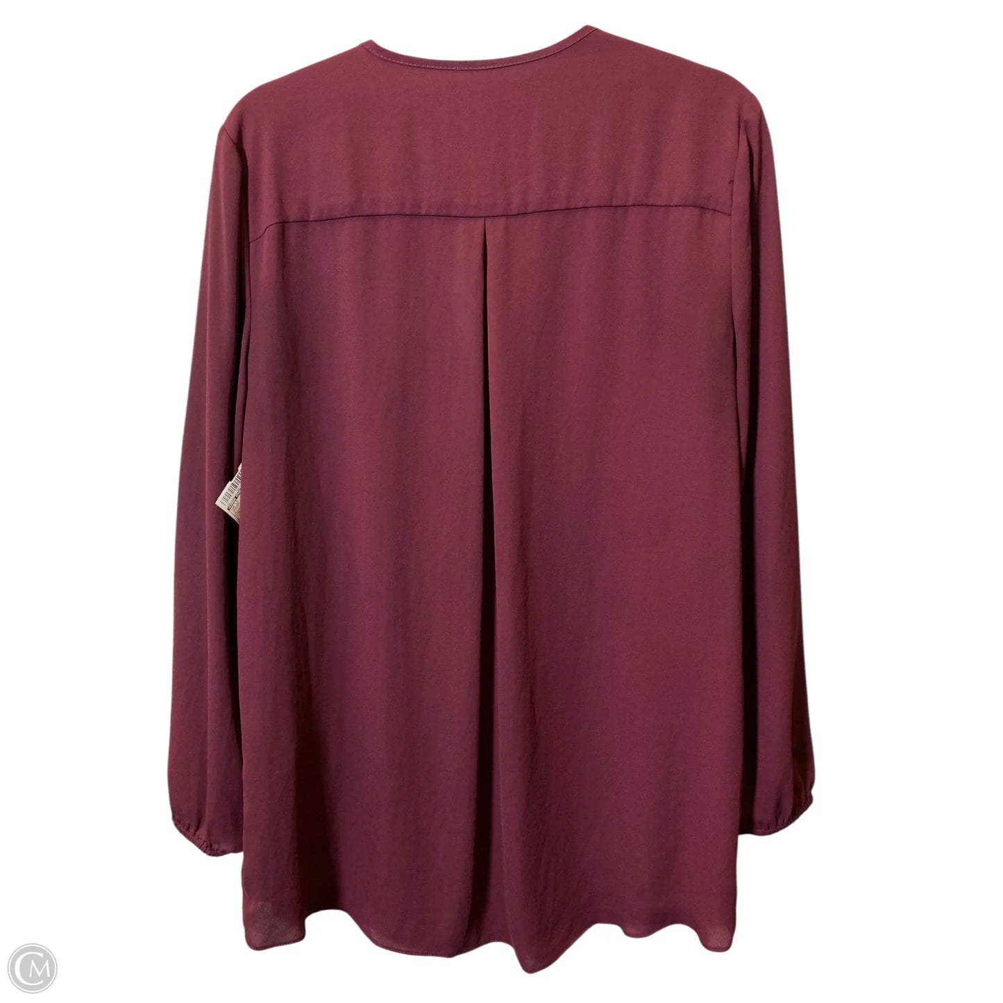 Top Long Sleeve By Karen Kane In Maroon, Size: M