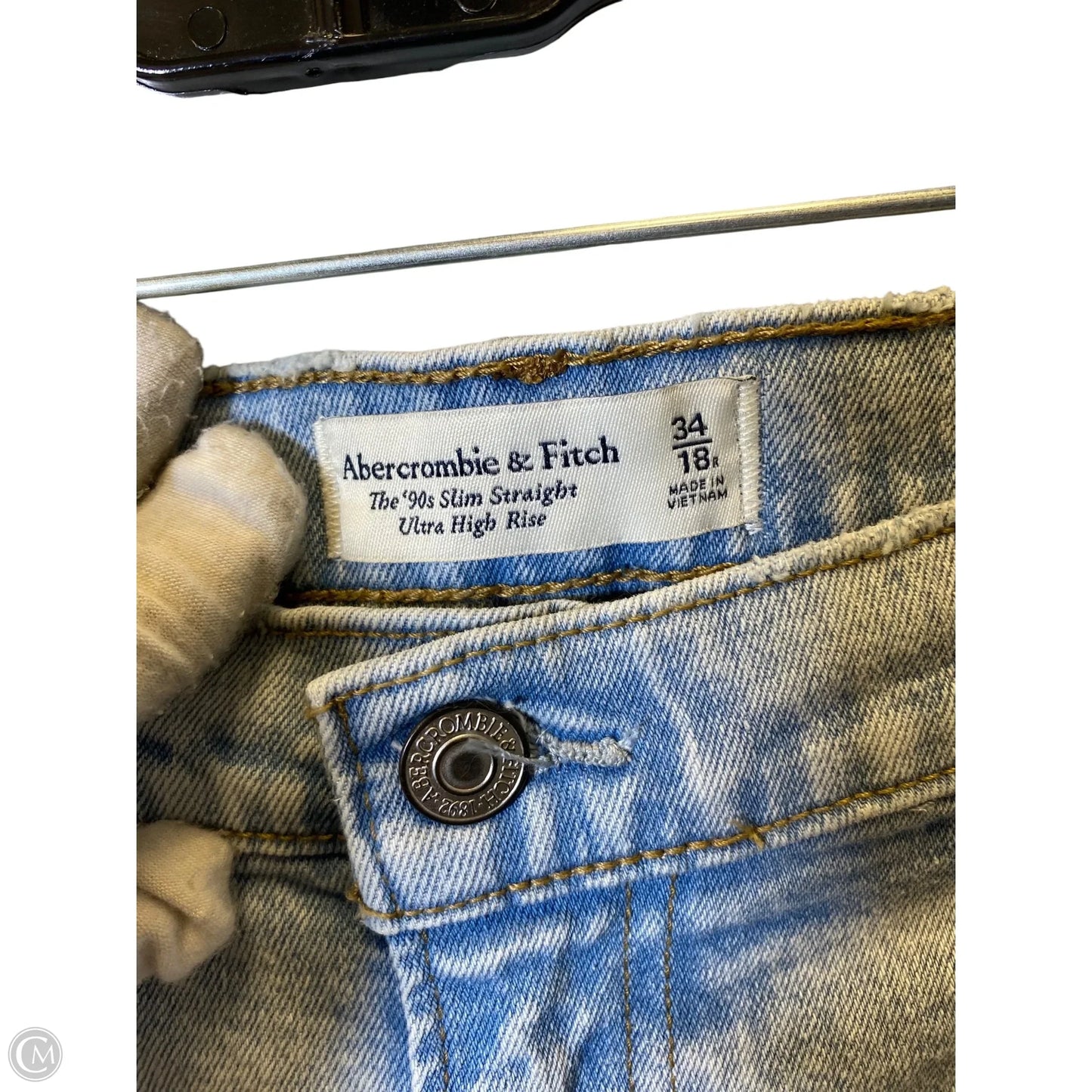 Jeans Straight By Abercrombie And Fitch In Blue Denim, Size: 18