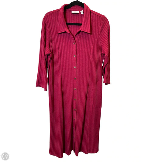 Sweater Cardigan By Susan Graver In Red, Size: Lp