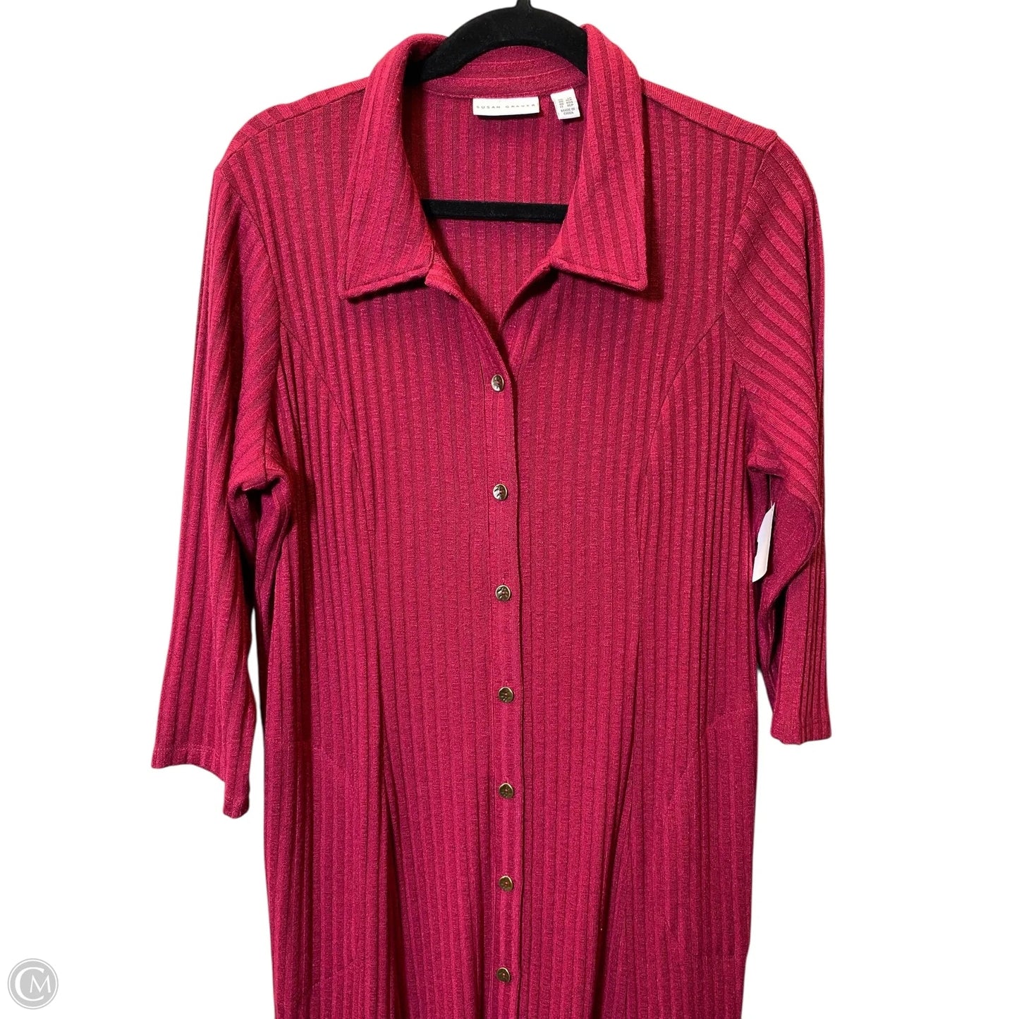 Sweater Cardigan By Susan Graver In Red, Size: Lp