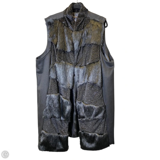 Coat Faux Fur & Sherpa By Dennis Basso Qvc In Black, Size: 2x