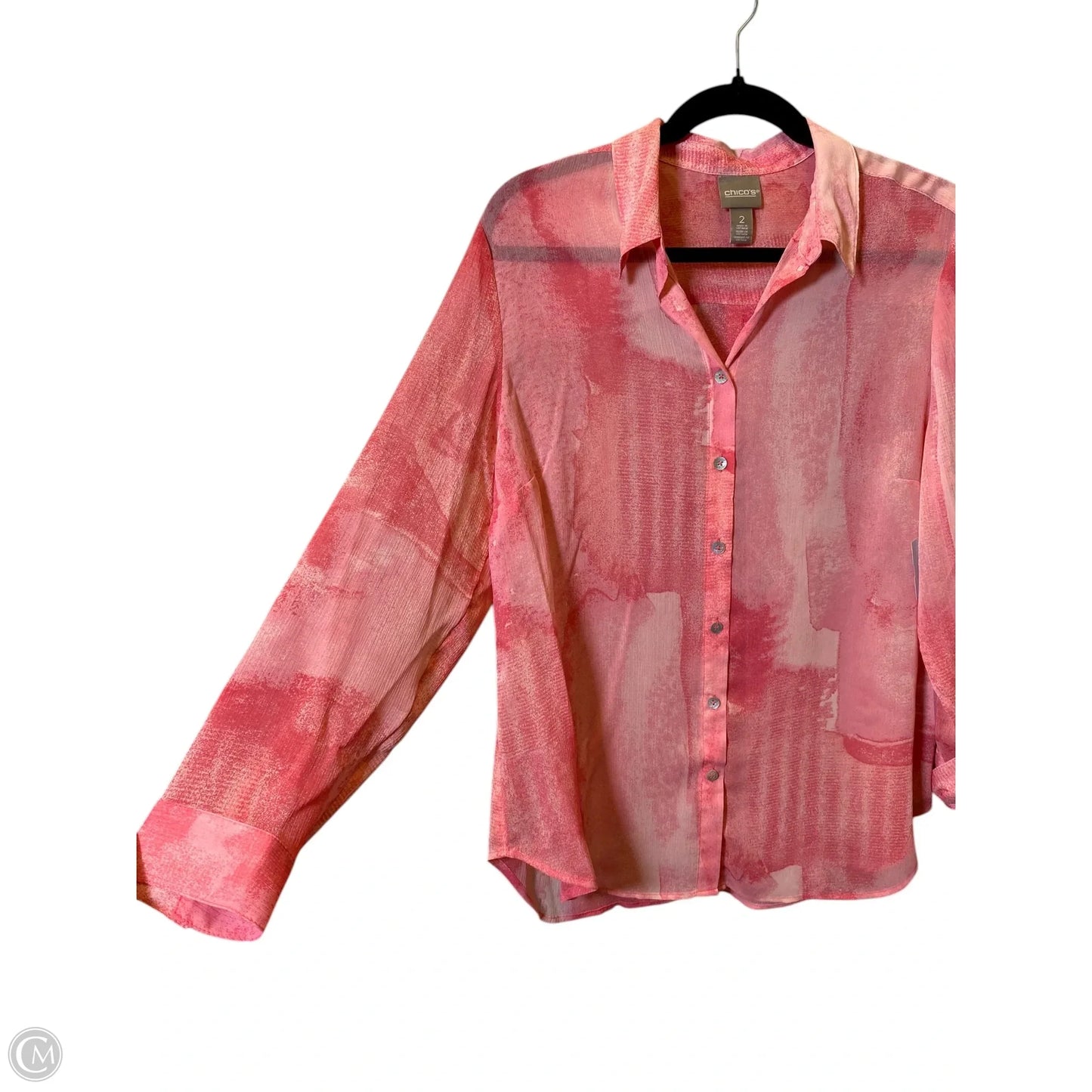 Top Long Sleeve By Chicos In Pink, Size: L