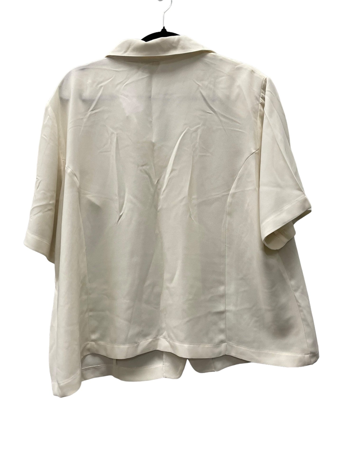 Cream Blouse Short Sleeve Liz Baker, Size 3x