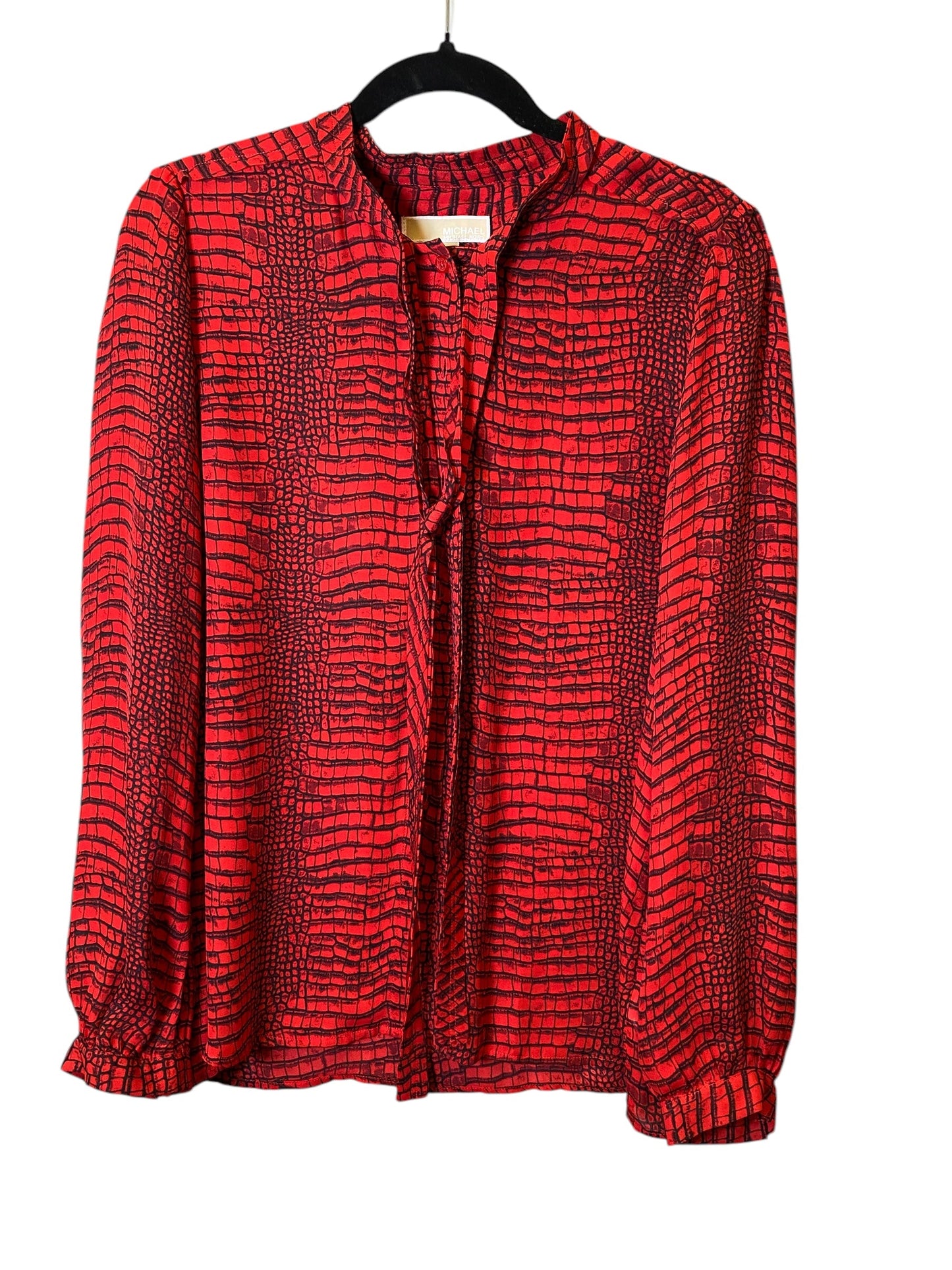 Top Long Sleeve By Michael Kors In Red, Size: L