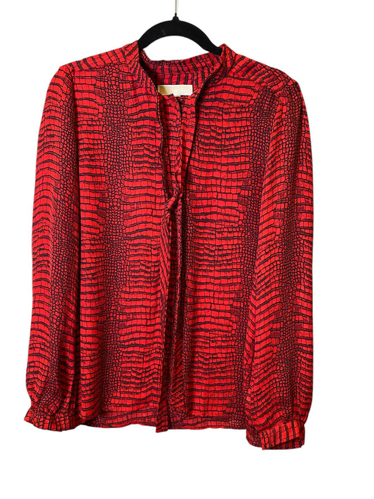 Top Long Sleeve By Michael Kors In Red, Size: L