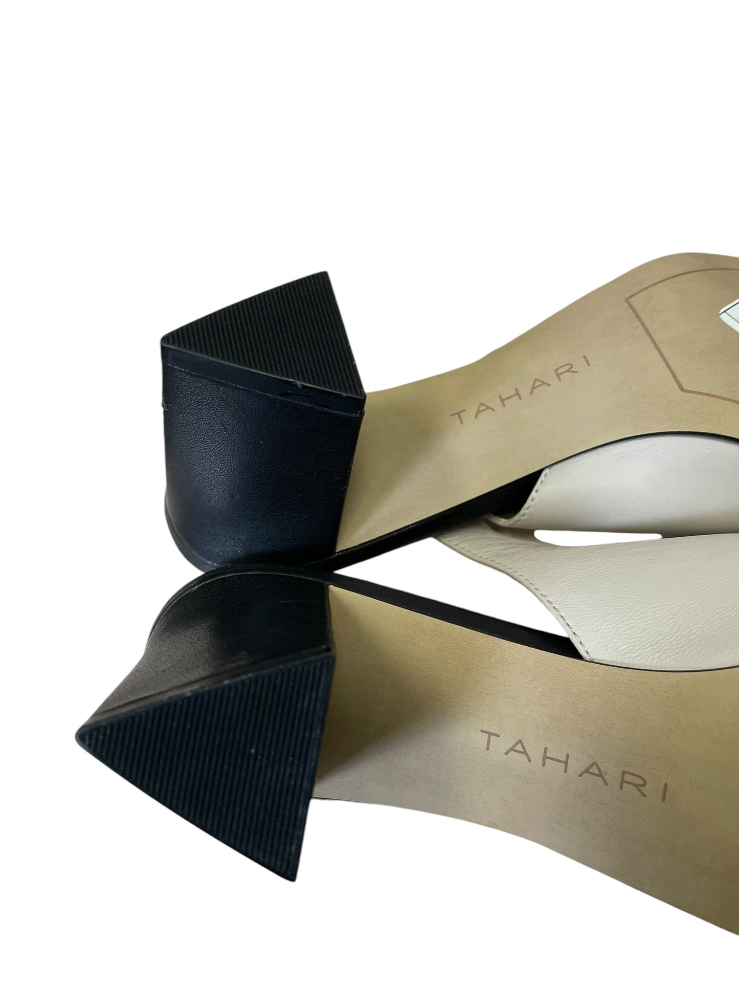 Shoes Heels Block By Tahari By Arthur Levine In Black & Cream, Size: 8