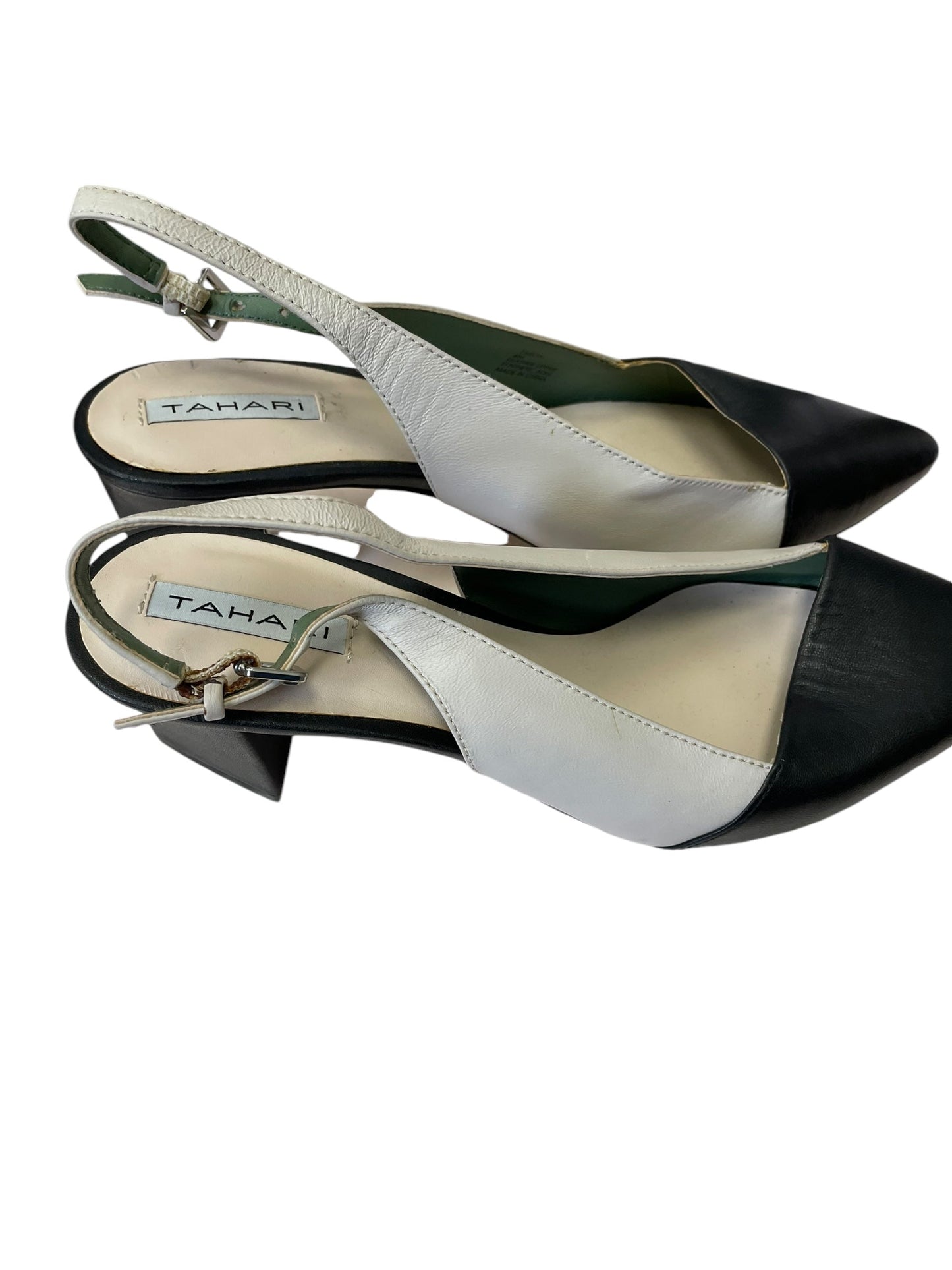 Shoes Heels Block By Tahari By Arthur Levine In Black & Cream, Size: 8