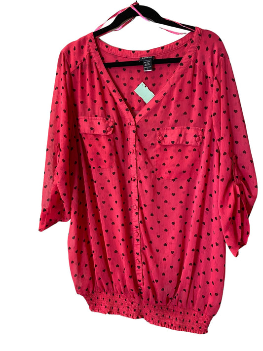 Blouse Long Sleeve By Torrid In Pink, Size: 4x