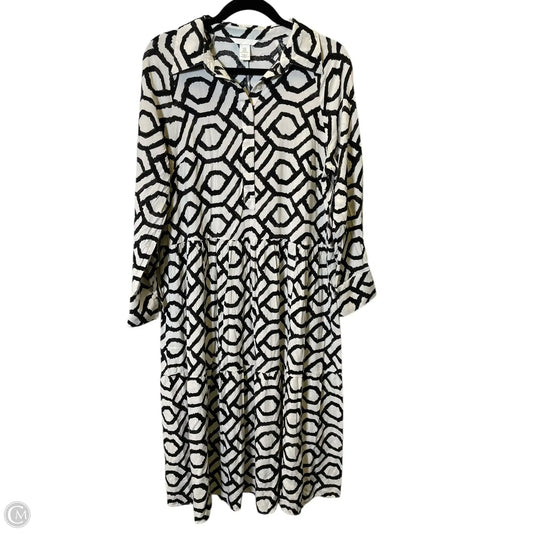 Dress Casual Maxi By H&m In Black & White, Size: M