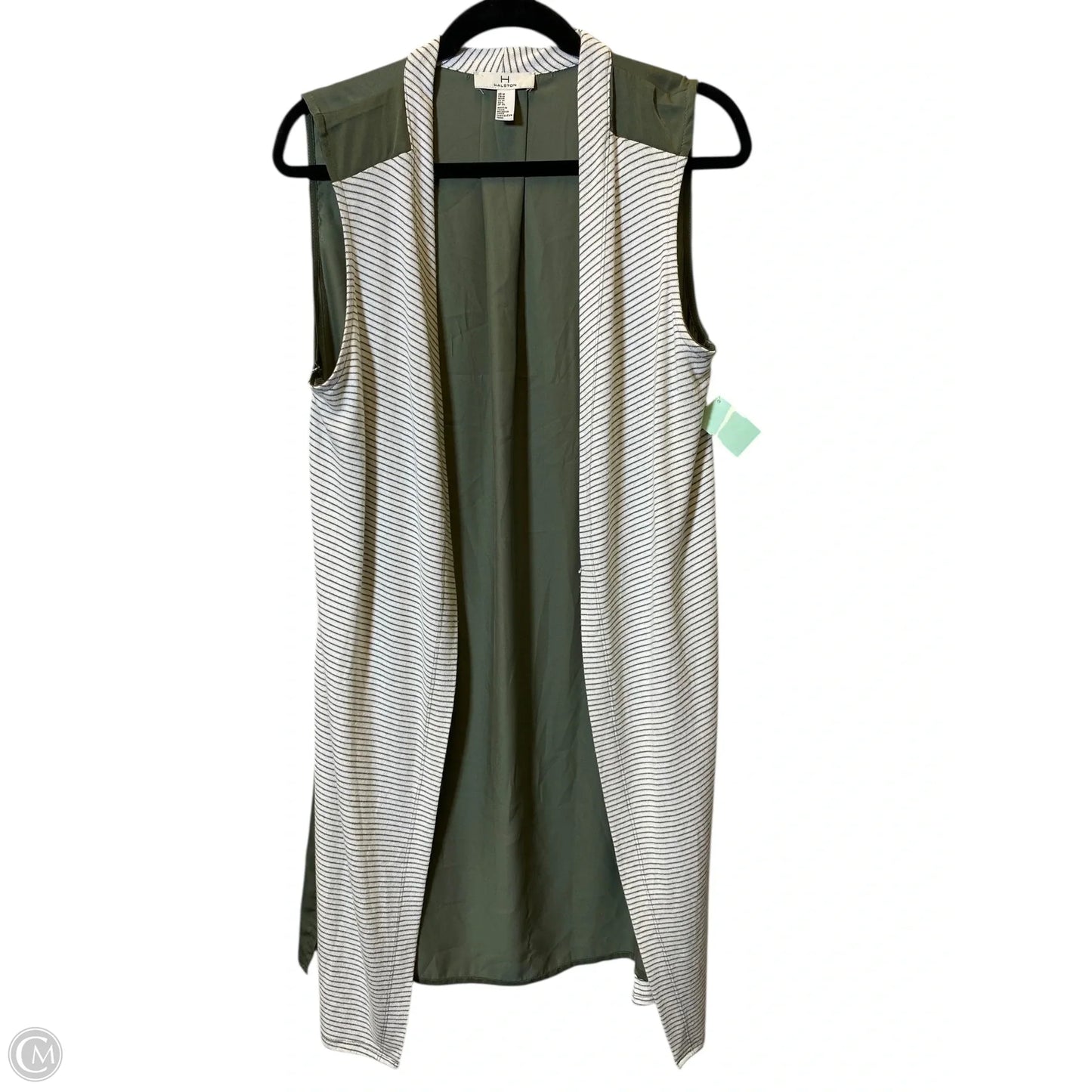 Cardigan By Halston In Green & White, Size: M