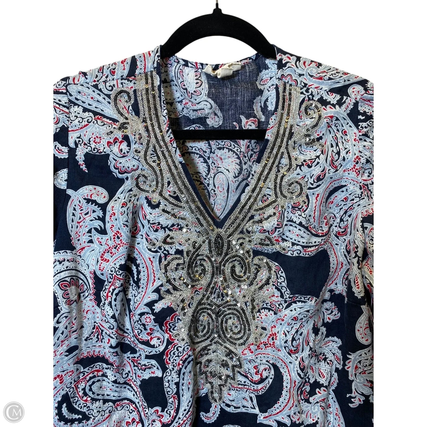 Top 3/4 Sleeve By Charter Club In Multi-colored, Size: 1x