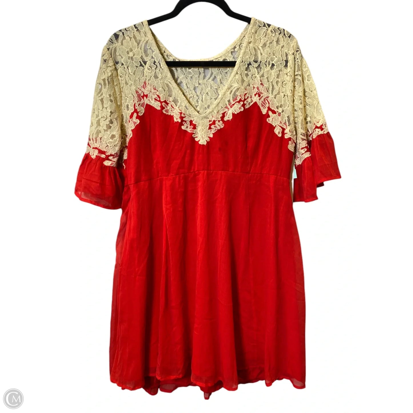 Dress Casual Midi By Asos In Red & Tan, Size: M