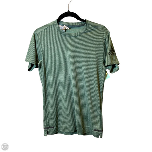 Athletic Top Short Sleeve By Adidas In Green, Size: M