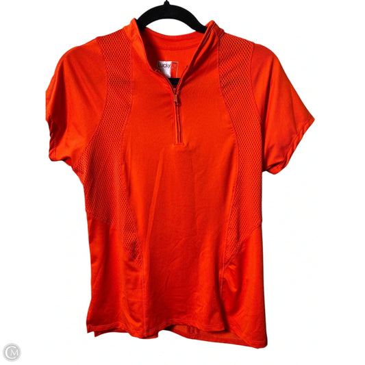 Athletic Top Short Sleeve By Cmc In Orange, Size: M