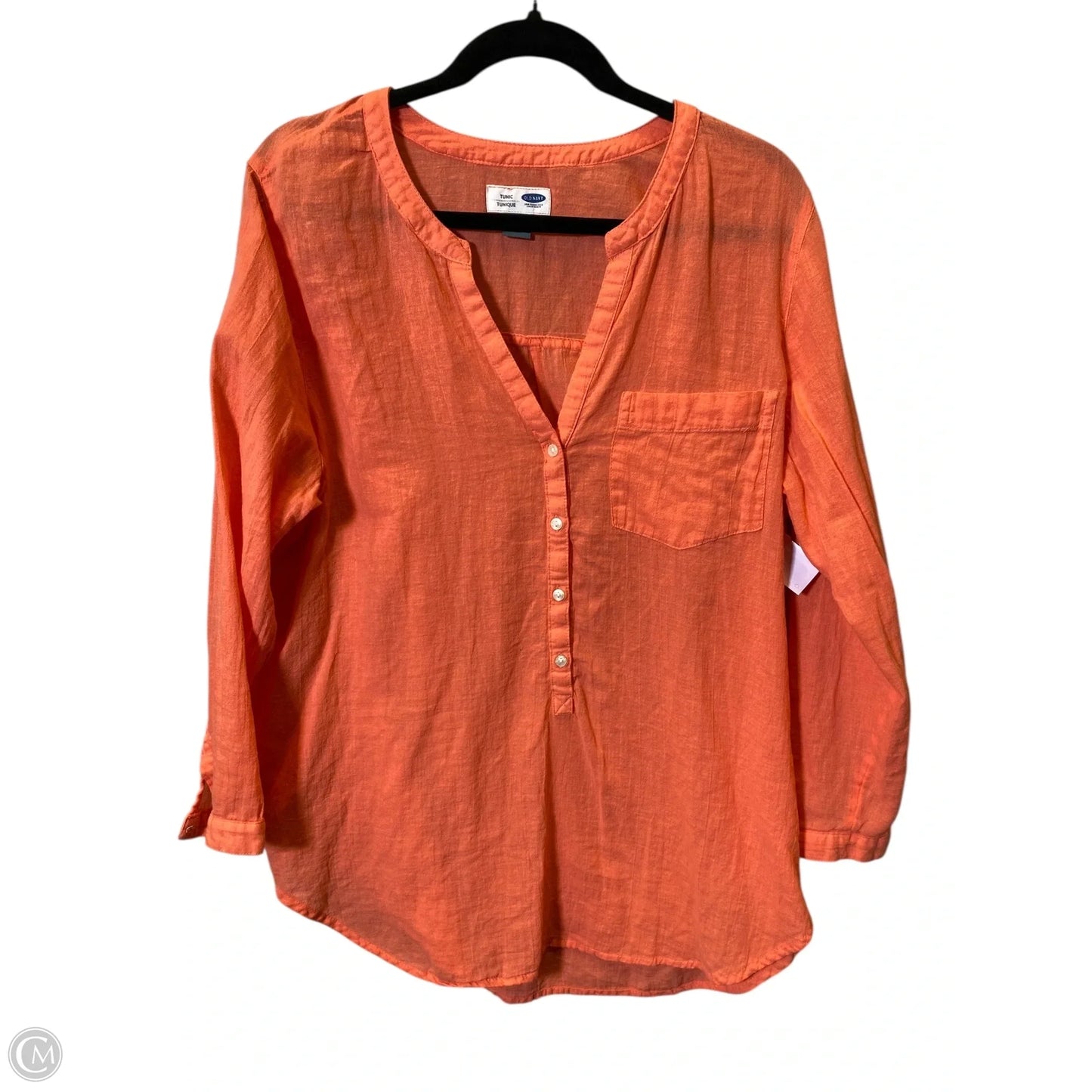 Tunic 3/4 Sleeve By Old Navy In Orange, Size: Xl