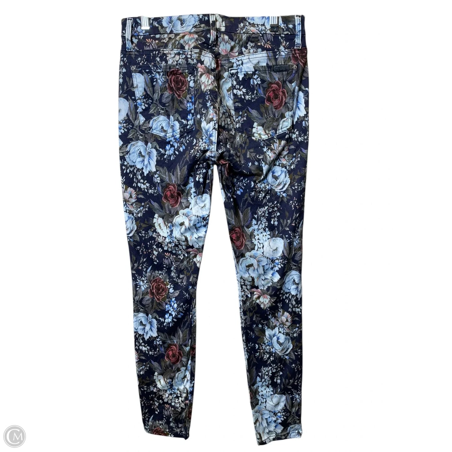 Jeans Skinny By 7 For All Mankind In Floral Print, Size: 6