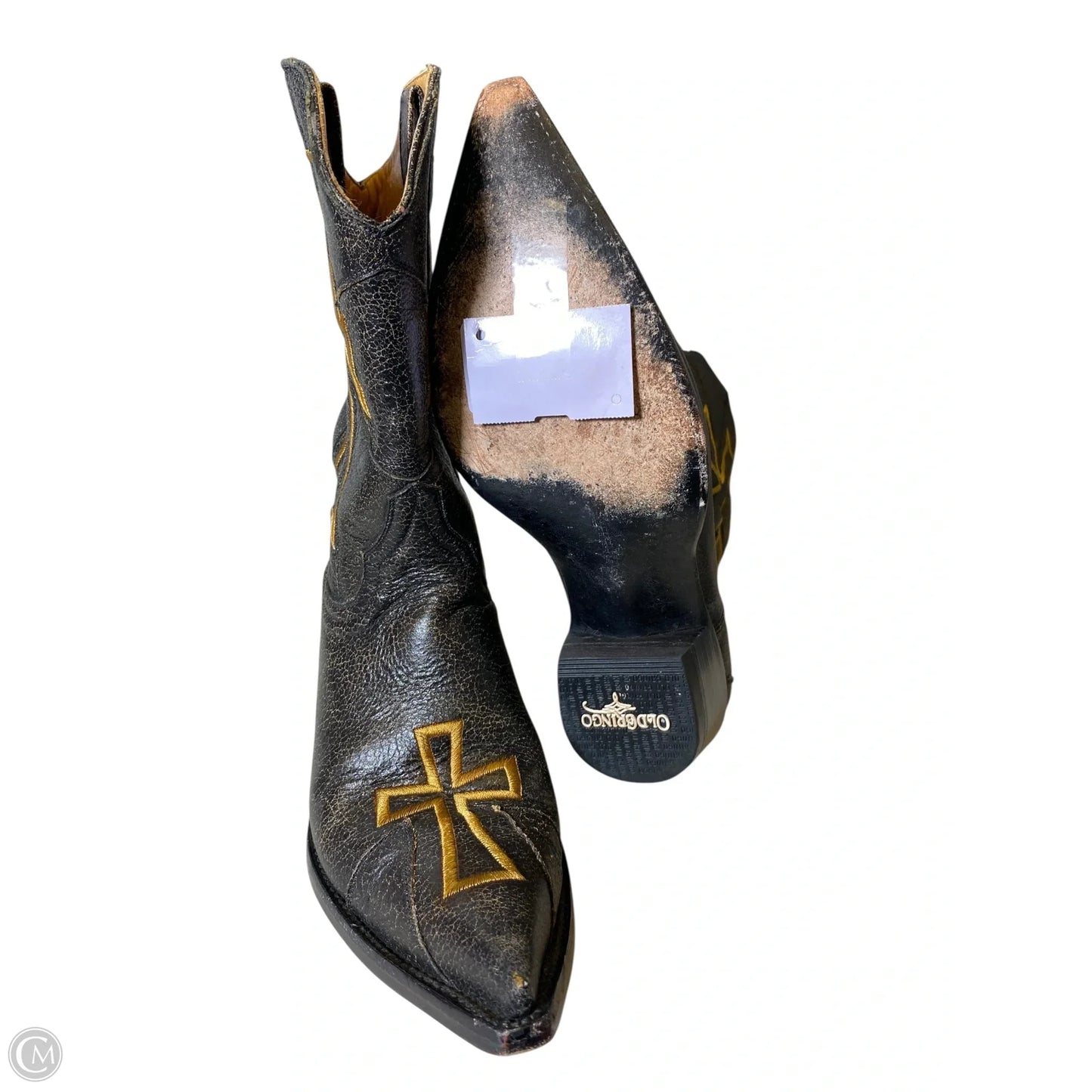 Boots Western By Old Gringo In Black & Gold, Size: 6.5