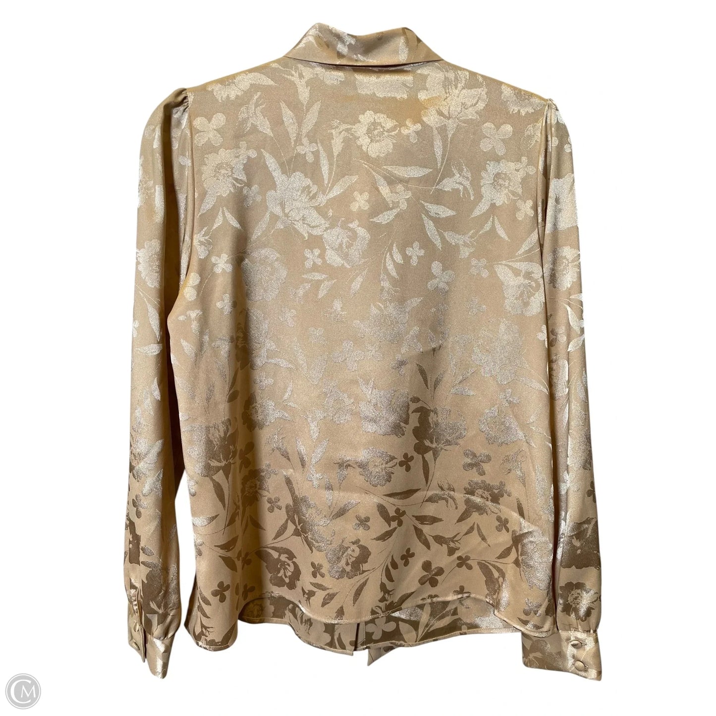 Blouse Long Sleeve By Calvin Klein In Gold, Size: Mp