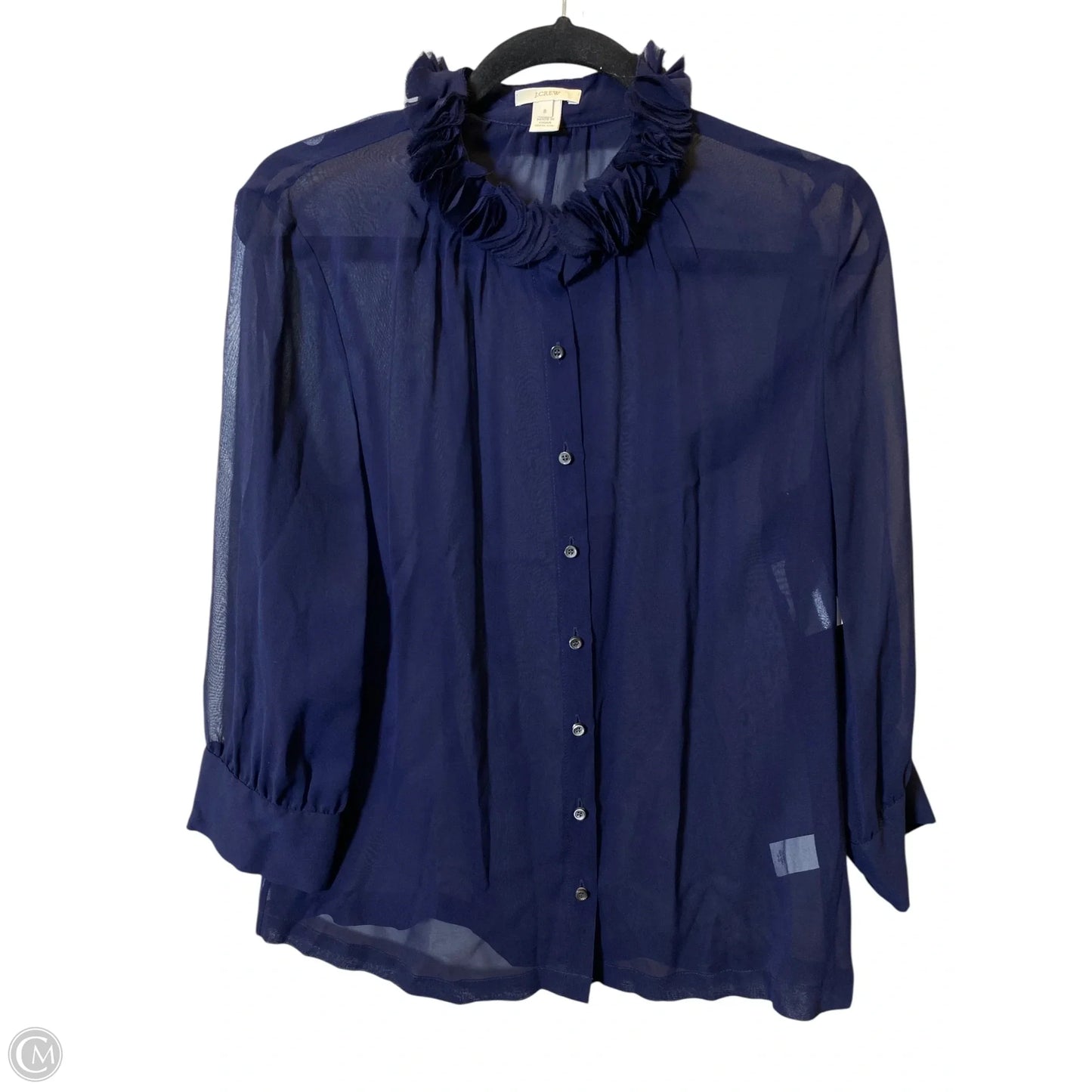 Blouse Long Sleeve By J. Crew In Navy, Size: 8