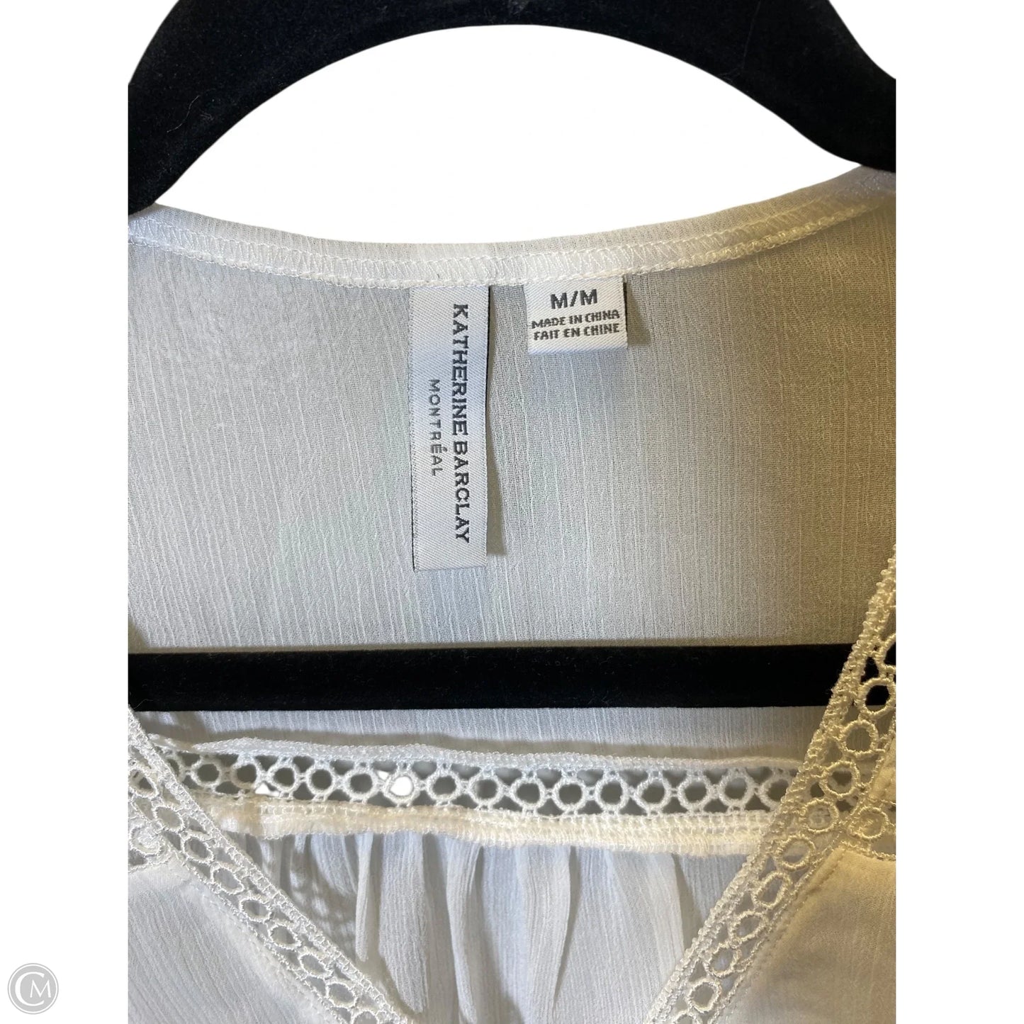 Top Long Sleeve By Katherine Barclay In White, Size: M