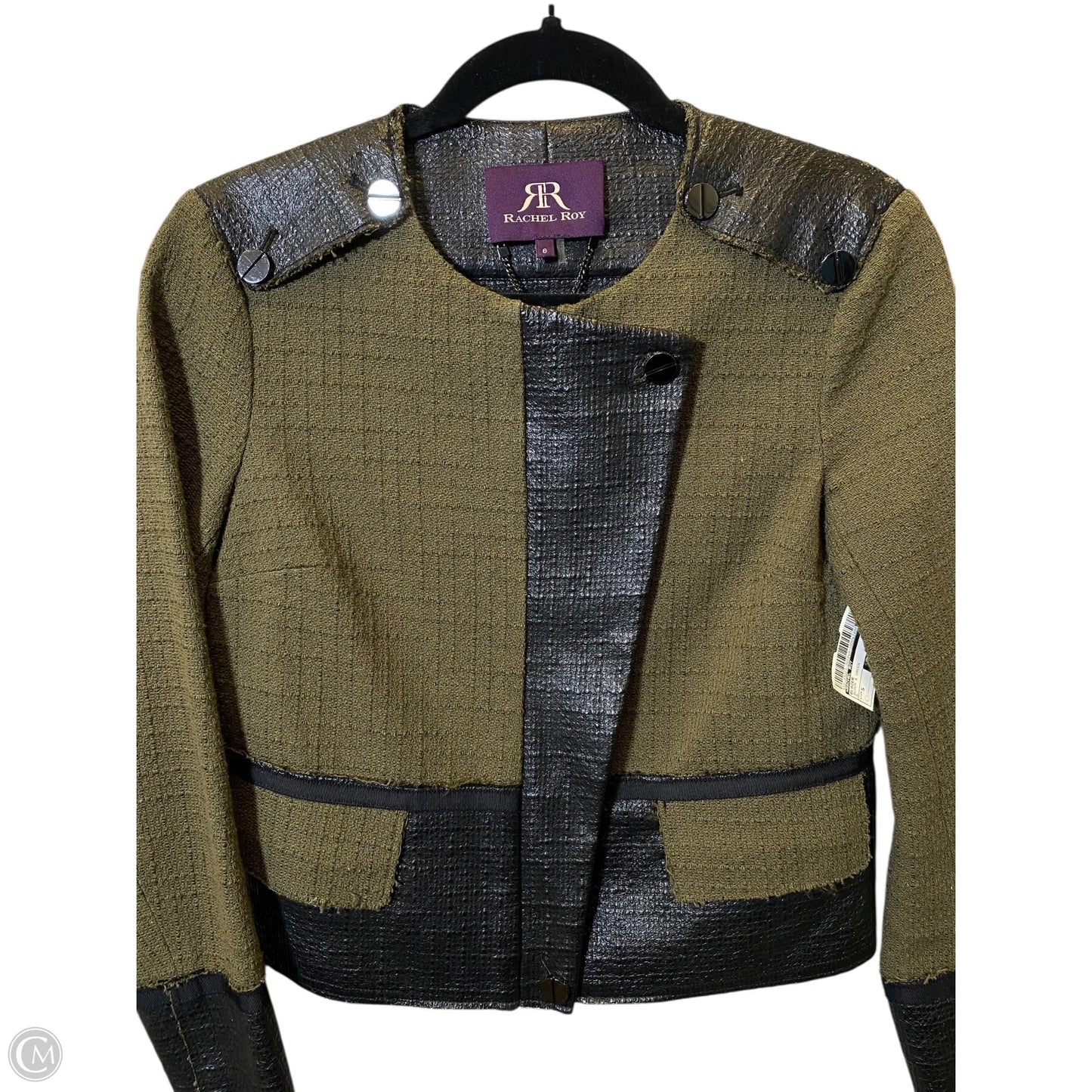 Blazer By Rachel Roy In Black & Green, Size: S