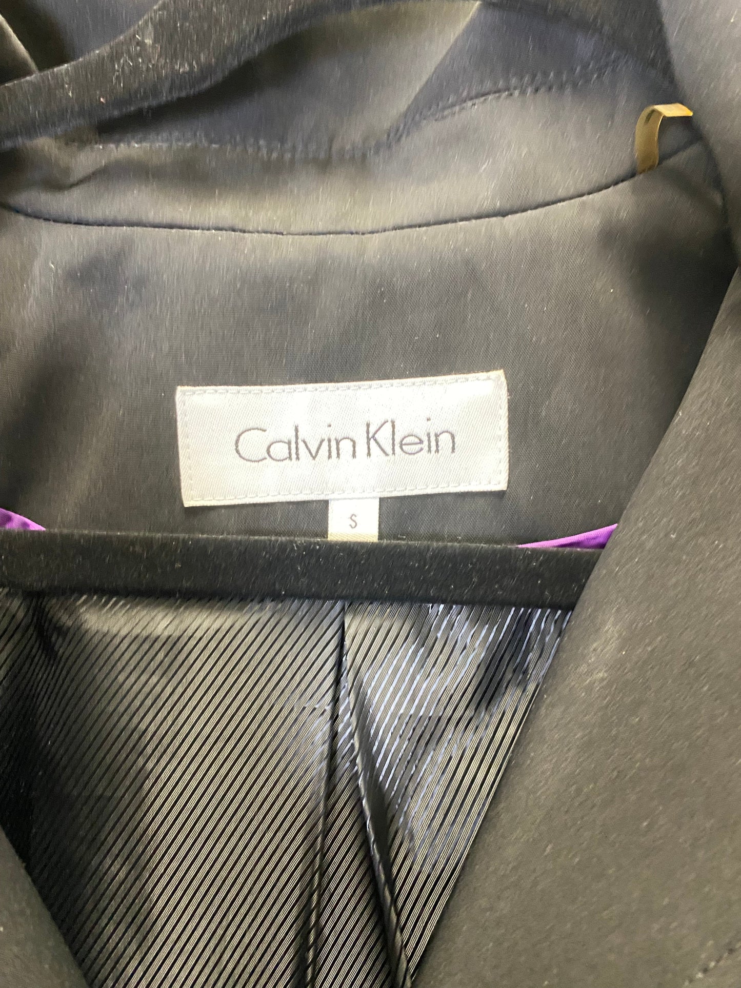 Coat Raincoat By Calvin Klein In Black, Size: S