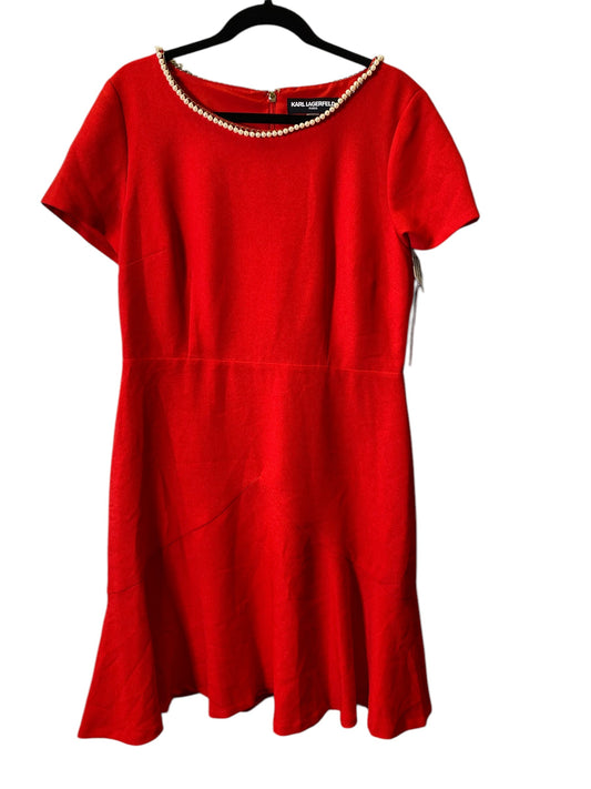 Dress Designer By Karl Lagerfeld In Red, Size: L