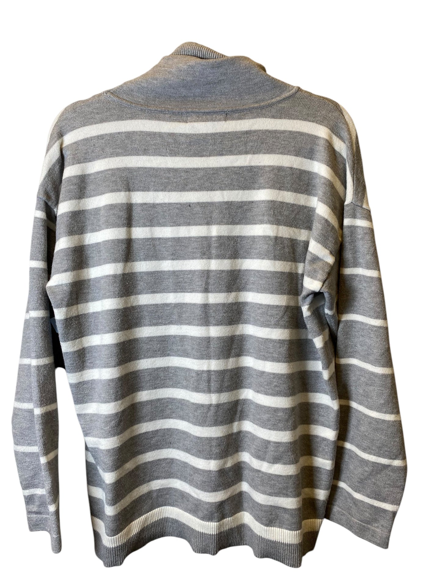 Sweatshirt Collar By Liz Claiborne In Striped Pattern, Size: L