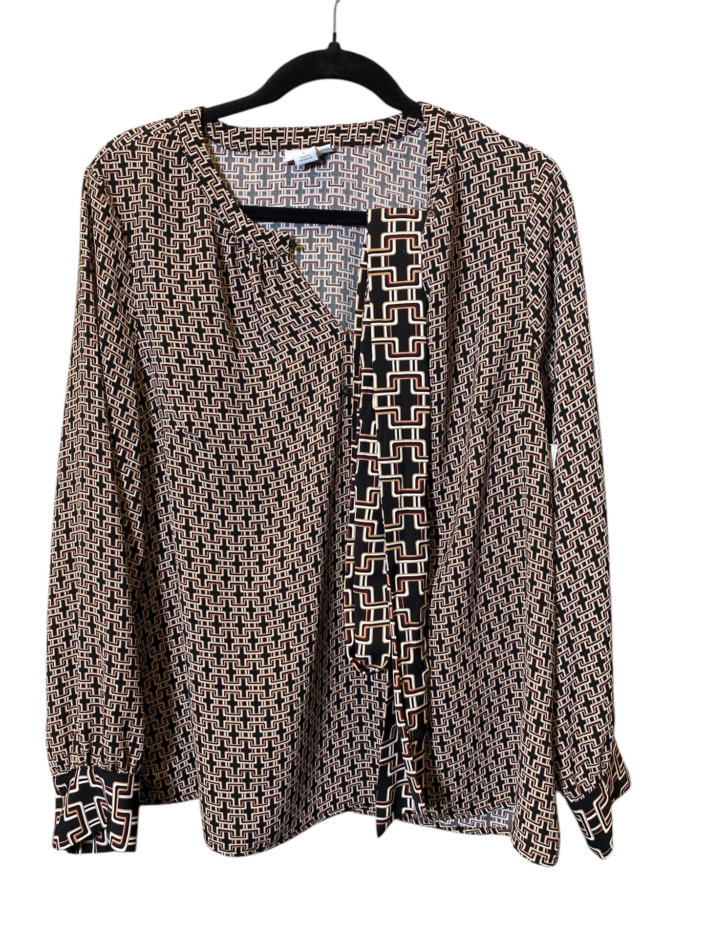 Top Long Sleeve By Liz Claiborne In Multi-colored, Size: L