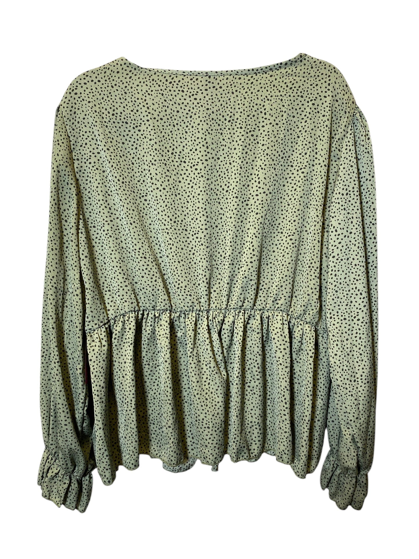 Top Long Sleeve By Shein In Black & Green, Size: 3x