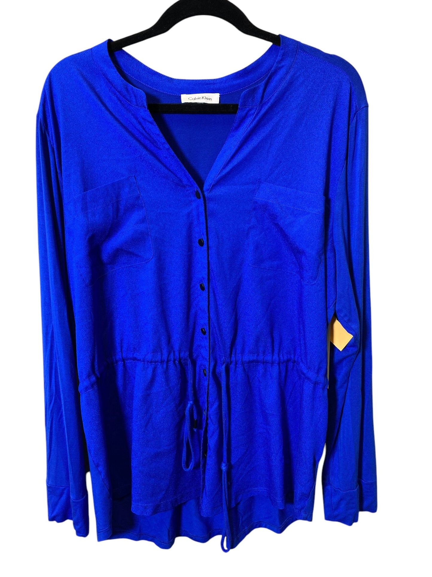 Blouse Long Sleeve By Calvin Klein  Size: Xl