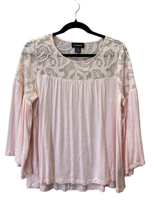 Pink Top Long Sleeve Liz Claiborne, Size M