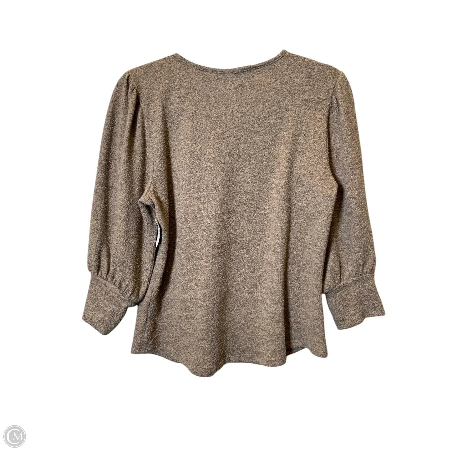 Top Long Sleeve By Adrienne Vittadini In Brown, Size: M