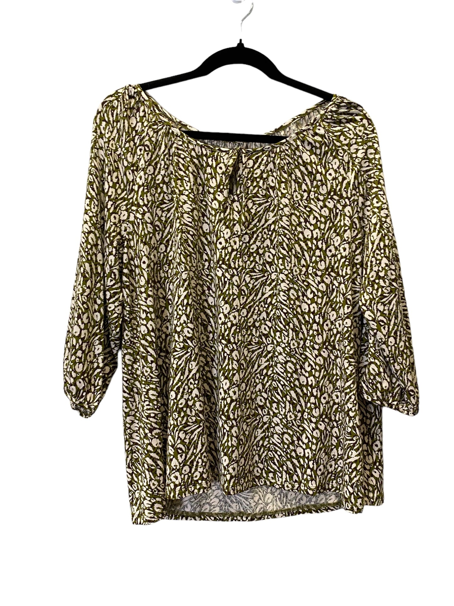 Animal Print Top 3/4 Sleeve Cmc, Size L