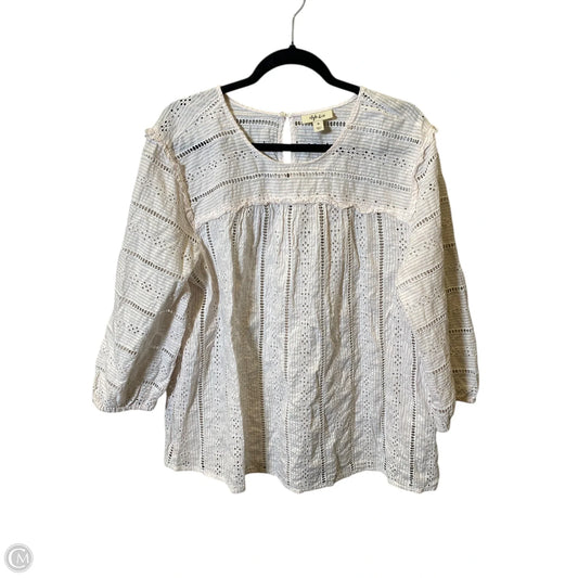 Top Long Sleeve By Style And Company In Pink & White, Size: Xl