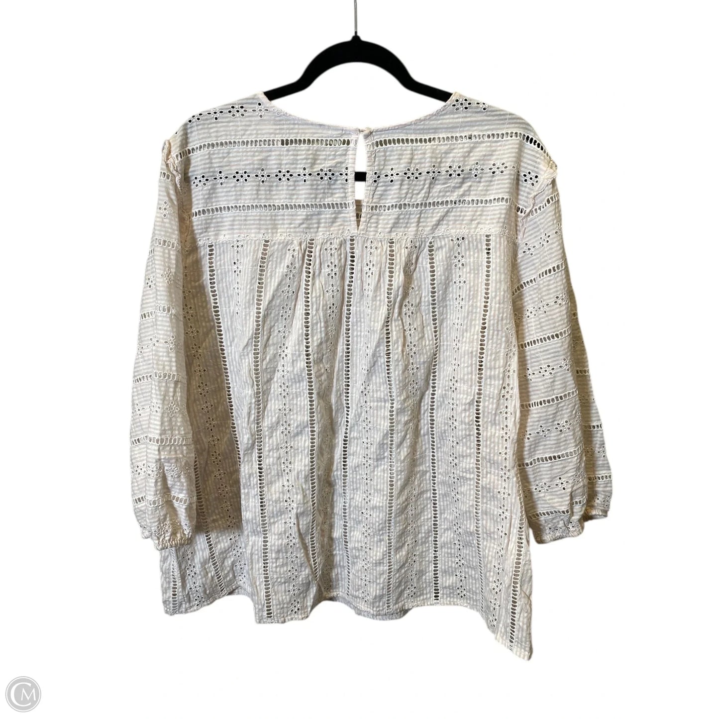 Top Long Sleeve By Style And Company In Pink & White, Size: Xl