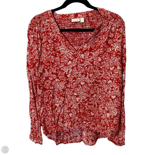 Top Long Sleeve By Hinge In Floral Print, Size: M