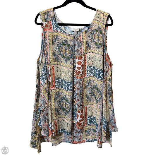 Top Short Sleeve By Roz And Ali In Multi-colored, Size: 3x