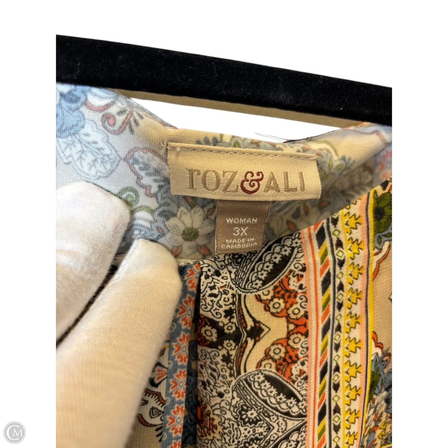 Top Short Sleeve By Roz And Ali In Multi-colored, Size: 3x