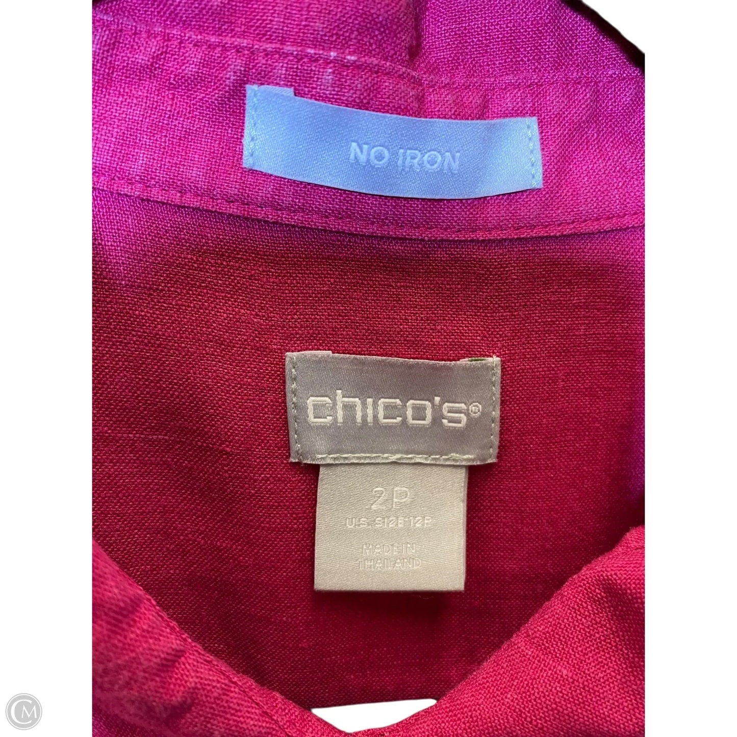 Blouse Long Sleeve By Chicos In Pink, Size: 12P