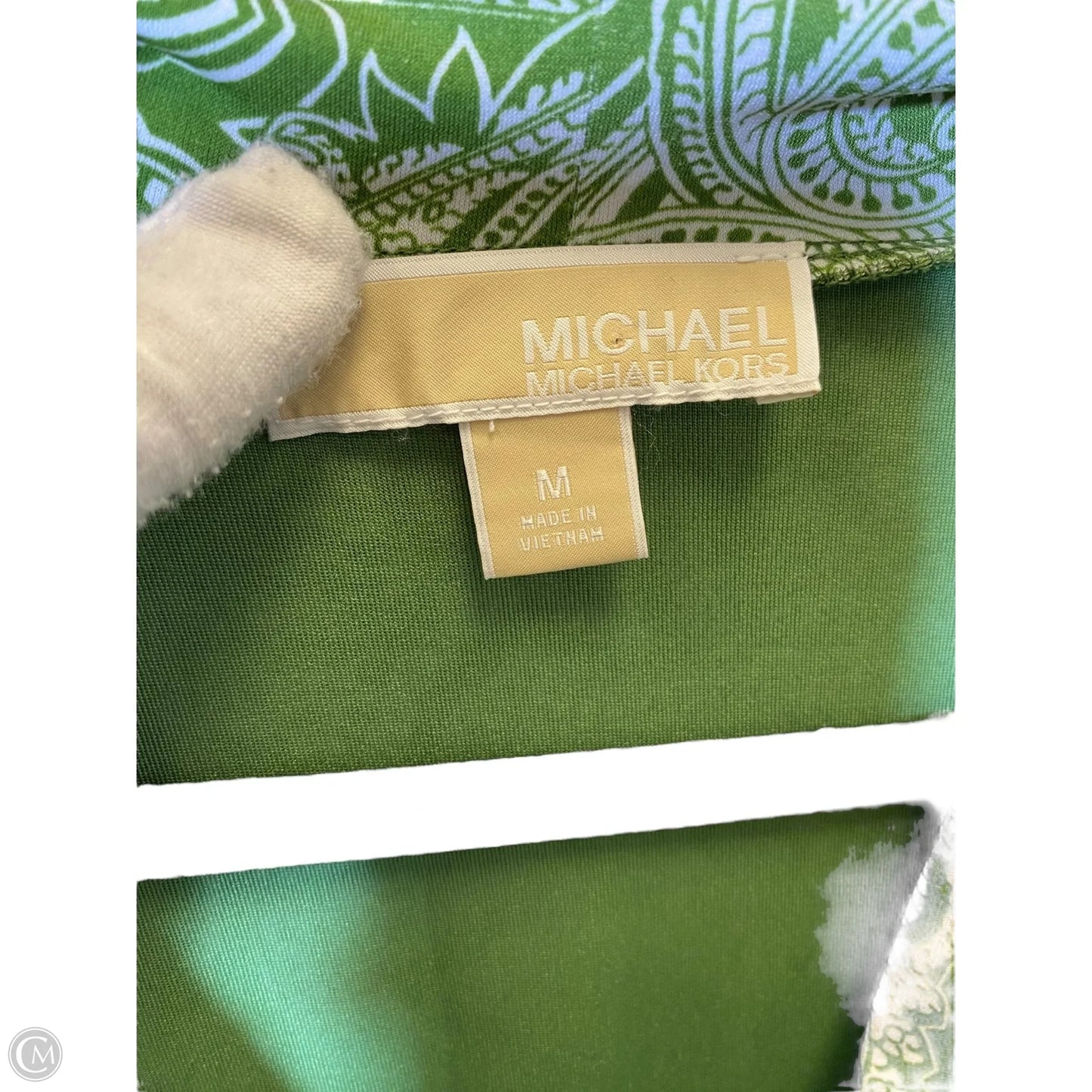 Dress Casual Midi By Michael By Michael Kors In Green & White, Size: M