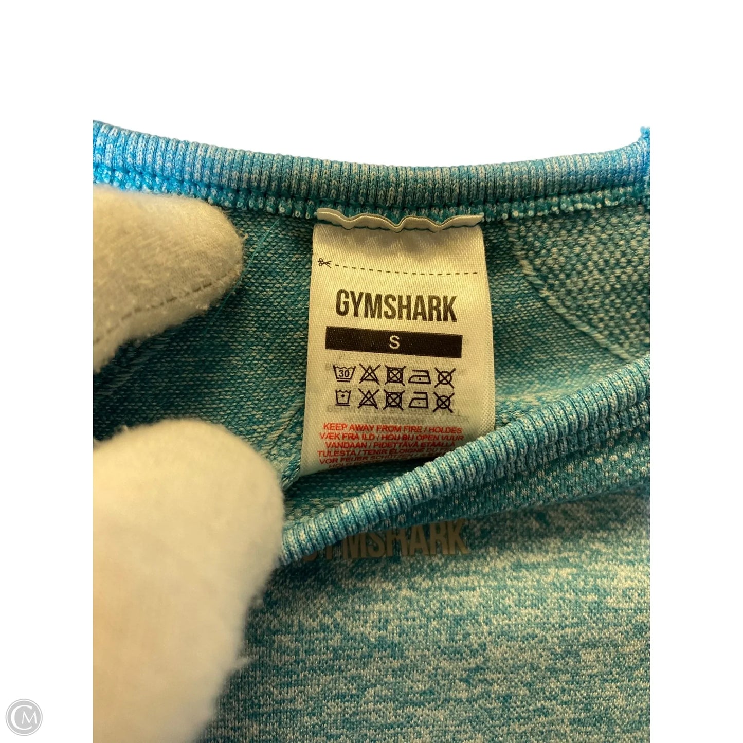 Athletic Top Long Sleeve Crewneck By Gym Shark In Aqua, Size: S