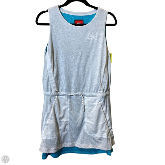 Athletic Dress By Nike In Blue & Grey, Size: S