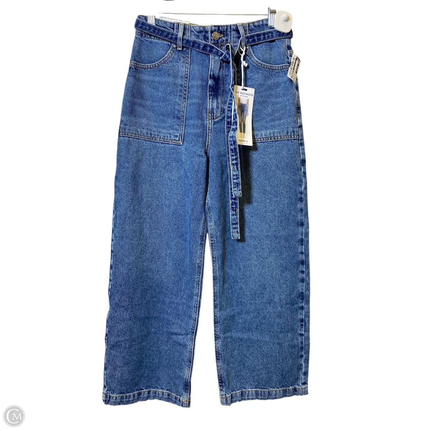 Jeans Straight By Forever 21 In Blue Denim, Size: 2